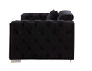 Trislar - Loveseat With 4 Pillows (Same 52526) - Black Velvet