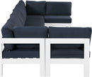 Nizuc - Outdoor Patio 7 Piece Modular Sectional With White Frame