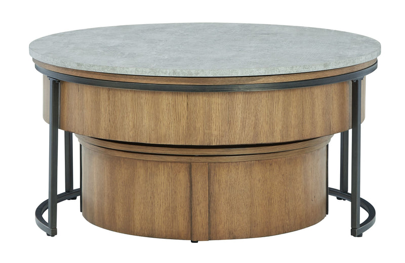 Fridley - Nesting Cocktail Tables (Set of 2) - Gray / Brown / Black