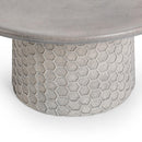 Delaine - Outdoor Round Coffee Table - Light Gray