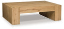 Bracken - Rectangular Cocktail Table - Light Brown