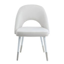 Zemirah - Side Chair (Set of 2) - White Velvet & White Gloss