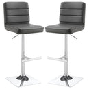 Bianca - Square Upholstered Adjustable Bar Stools (Set of 2)