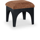 Lawson - Chenille Fabric Ottoman - Black Base