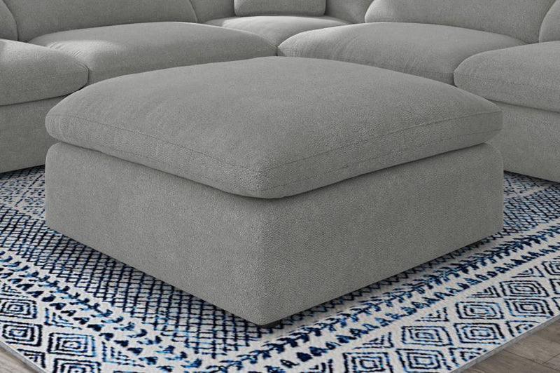 Raleigh - Boucle Upholstered Ottoman - Gray
