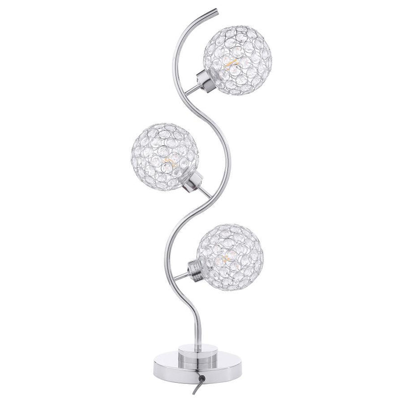 Amberley - 3-Light Curvy Metal Table Lamp Silver - Silver