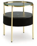 Nedman - Accent Table With Speaker - Black / Gold Finish