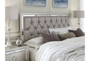 Riley - 4 Piece King Bedroom Set (King Bed, Dresser, Mirror, Nightstand) - Silver