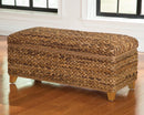 Laughton - Hand - Woven Banana Leaf Storage Trunk - Amber