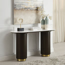 Clayten - Sofa Table - White Natural Marble Top & Espresso