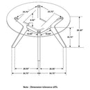 Paxton - Round Glass Top Wood Dining Table - Nutmeg