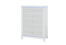 Alina - 5 Piece Full Bedroom Set With LED, Cooler, Speaker And USB - White