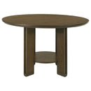 Ottowa - Round Wood Dining Table With Shelf - Brown