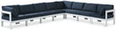 Nizuc - Outdoor Patio 8 Piece Modular Sectional With White Frame