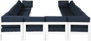 Nizuc - Outdoor Patio 12 Piece Modular Sectional With White Frame