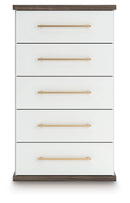 Kendanport - Five Drawer Chest - Brown / White