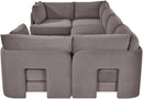 Hammond - Velvet Performance Fabric Upholstered 6 Piece U-Shaped Sectional
