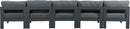 Nizuc - Outdoor Patio 5 Seat Modular Armless Sofa With Gray Frame