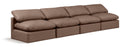 Indulge - Faux Leather 4 Seat Modular Armless Sofa