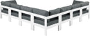Nizuc - Outdoor Patio 7 Piece Modular Sectional With White Frame