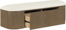 Velden - Upholstered Storage Bench With Stained Brown Base