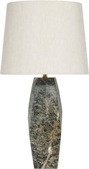 Seraphine - Genuine Marble And Linen Textured Fabric Table Lamp
