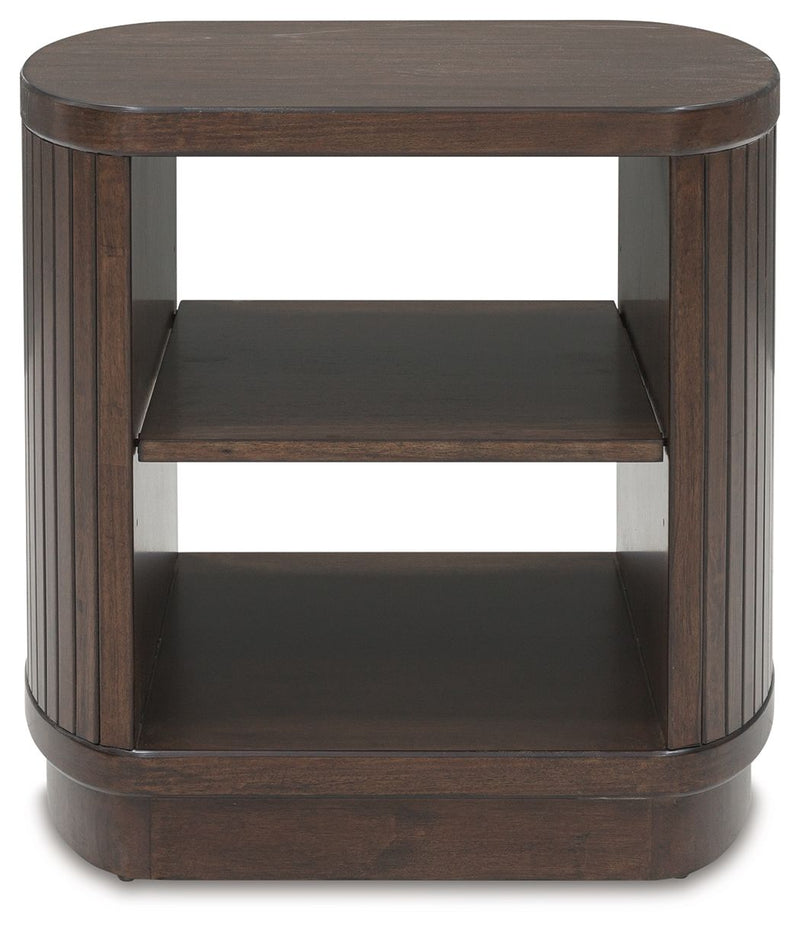 Korestone - Square End Table - Dark Brown
