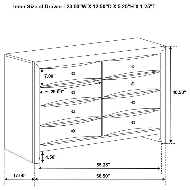 Briana - 8-Drawer Dresser - Black