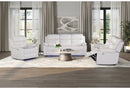 U6026 - Reclining Sofa, Console Reclining Loveseat, Glider Recliner With LED - White