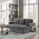 U2660 - Sectional With Pull Out Sofa Bed - Gray