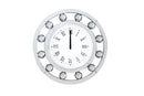 Boffa - Geometric Pattern Trim Round Wall Clock - Mirrored
