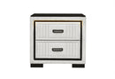 Isabella - Nightstand With LED - Black / White