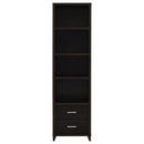 Lewes - 4-Shelf Engineered Wood Media Tower - Cappuccino