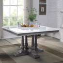 Yabeina - Square Dining Table - Marble Top Top & Gray Oak