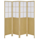 Edwards - 4-Panel Room Divider Folding Shoji Screen - Natural