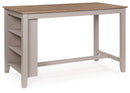 Harperfeld - 5 Pc. - Dining Table And 4 Barstools - Natural / Gray