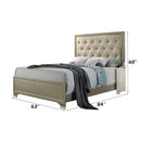 Carine - Queen Bed - Synthetic Leather & Champagne