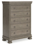 Lexorne - Five Drawer Chest - Gray