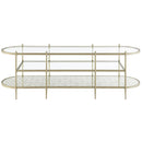 Zaba - TV Stand - Glass Top & Champagne