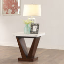 Forbes - End Table - White Marble Top & Walnut