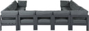 Nizuc - Outdoor Patio 11 Piece Modular Sectional With Gray Frame