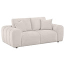 Burnett - Chenille Upholstered Wide Arm Loveseat