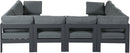 Nizuc - Outdoor Patio 8 Piece Modular Sectional With Gray Frame
