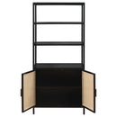 Amherst - 3-Shelf Radio Weave Cane Metal Accent Cabinet