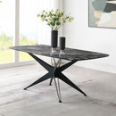 Klaus - Dining Table - Crystal Tempered Glass Top & Black Finish
