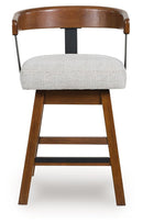 Ralene - Upholstered Swivel Barstool (Set of 2) - Medium Brown