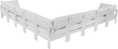 Nizuc - Outdoor Patio 9 Piece Modular Sectional With White Frame