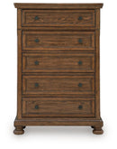 Zackaryn - Five Drawer Chest - Warm Brown