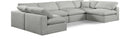 Comfy - 6 Piece Linen Modular Armless Sectional