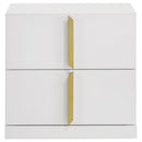 Ines - 2-Drawer Nightstand Bedside Table - White High Gloss